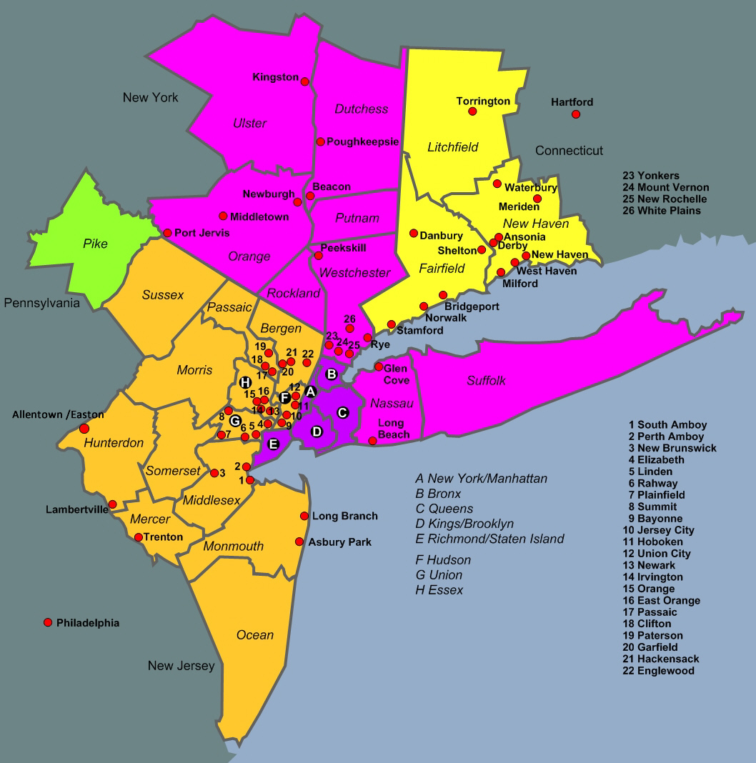 Area Map Of New York City - World Map